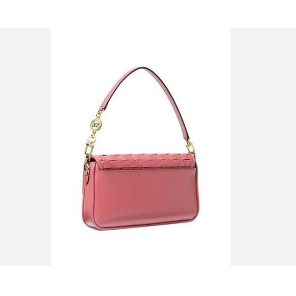 MICHAEL KORS Bradshaw woven leather women's crossbody shoulder bag -TEA ROSE - Picture 14 of 16